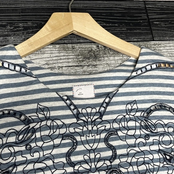 Anthropologie Postmark Shirt Womens Size Medium First Mate Top Embroidered - Picture 6 of 11